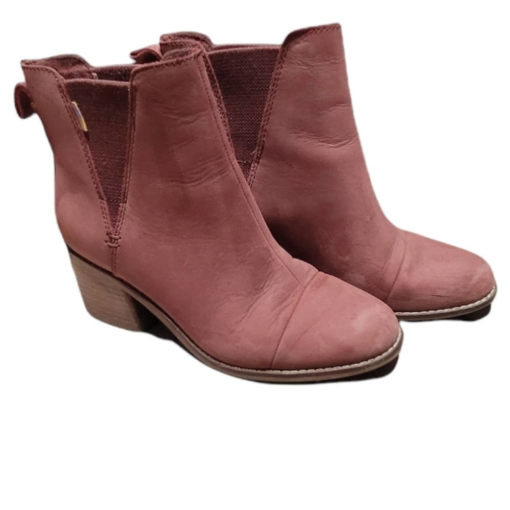 Toms Esme Burnt Henna Leather Ankle Booties Women's Size 6